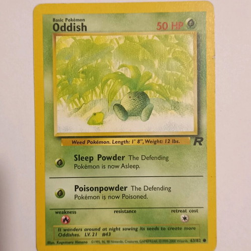 Oddish (Team Rocket 63/82) Pokemon Card - 2,00 - Vendora.cy Oddish (Team Rocket 63/82) Pokemon Card - 2,00 - Vendora.cy