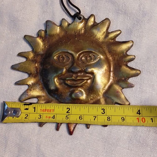 Sun wall decoration vintage metal used