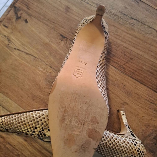 Luxax Diseno Italiano leather heels like new, size 40.5, beige brown
