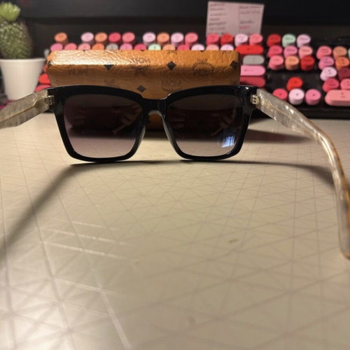 MCM sunglasses with case, black and beige