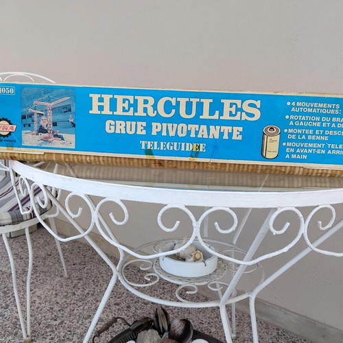 Lyra Hercules Tower Crane vintage toy used, Greek made 70s-80s