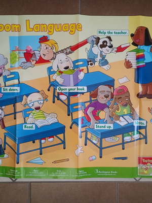 English learning poster used, size 61x92 cm