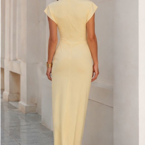 Decoro long dress new, beige and yellow