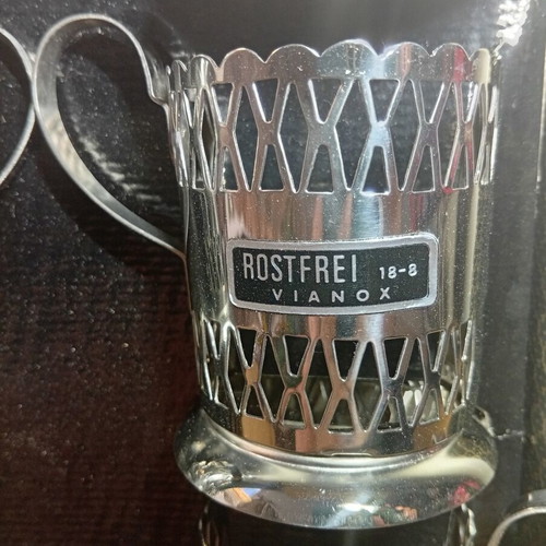 Vianox Rostfrei 18-8 vintage tea glass holders set of 6