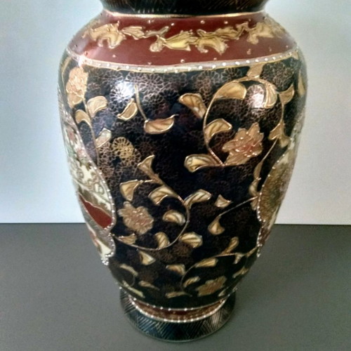 Satsuma vase set used, height 32 cm