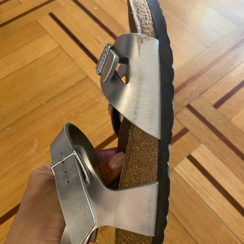 Birkenstock sandals size 36 used, silver