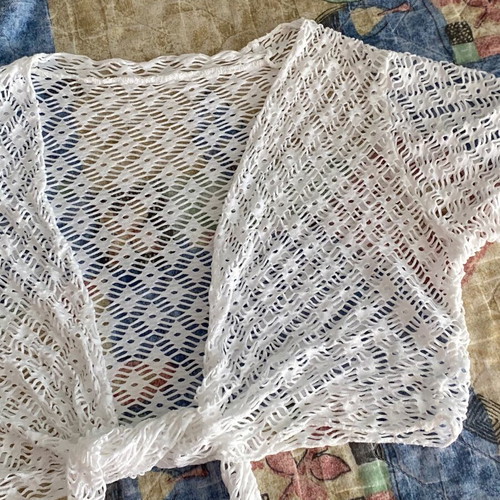 Vintage knitted bolero jacket white new