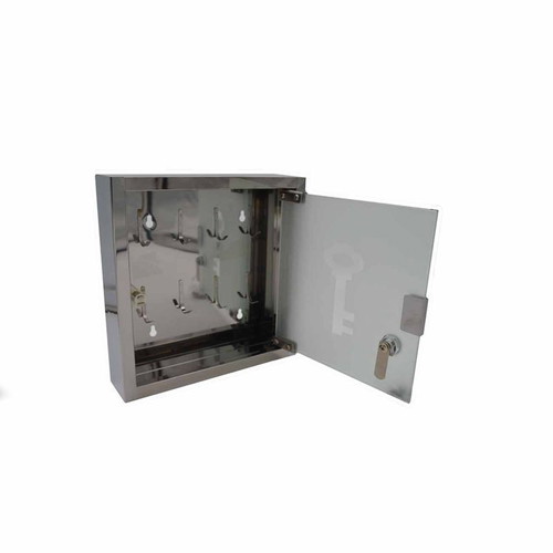 Metal INOX key box with lock 8 slots and glass door new