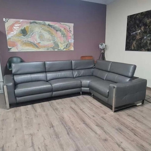 Torres designer gray corner sofa with electric relax mechanism new