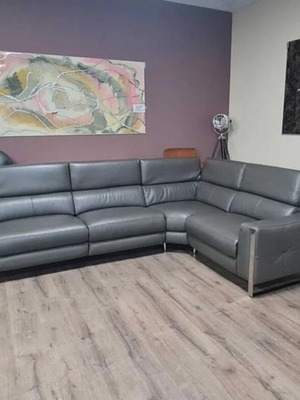 Torres designer gray corner sofa with electric relax mechanism new