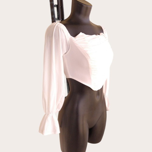 Jaded Rose white corset with long bell sleeves new, size M