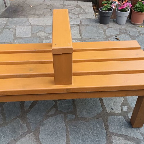 Wooden bench with center slat, new, 140x60cm
