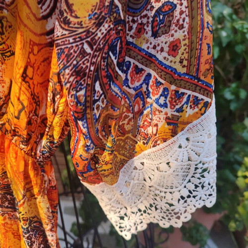 Zic Zac Long Dress with Paisley Pattern New, Size S/M