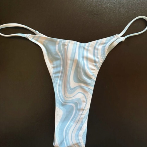 Wave Print Bikini Set 3 pieces with beach skirt Shein new, size S