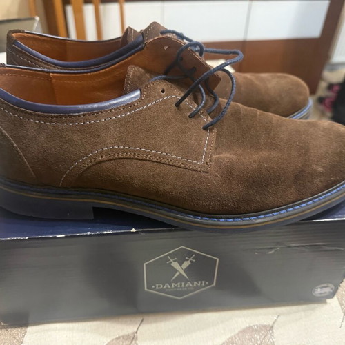 Damiani men's leather shoes used, size 43, brown