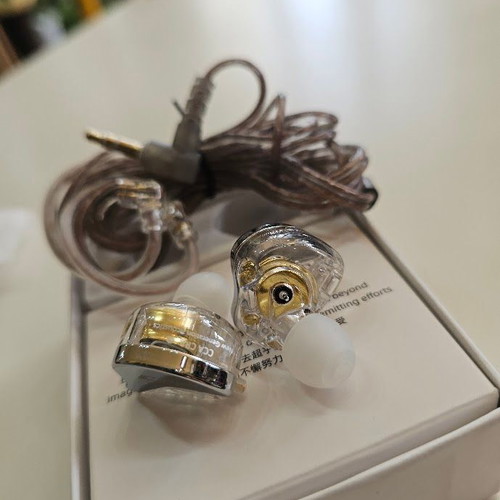 CCA CRA In-Ear Monitor headphones with 2Pin detachable cable, 3.5mm jack, silver