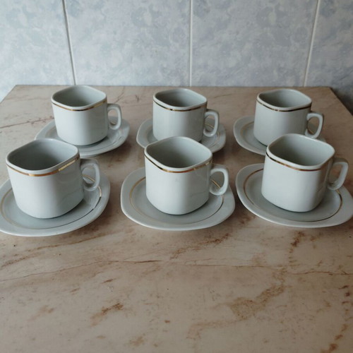 Bulgarian coffee set like new, 6 cups with saucers from the 80s