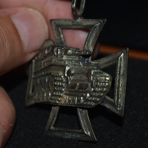 Panzer on iron cross silver plated used