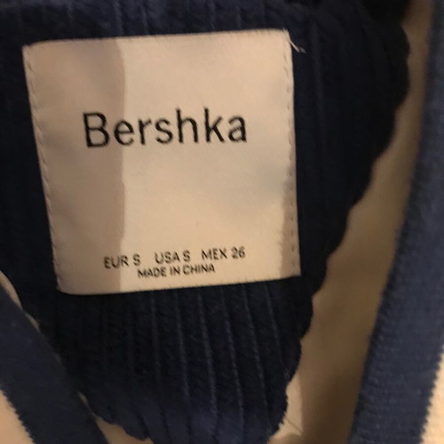 Jacket College Bershka Small new, blue corduroy shoulders