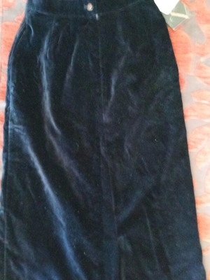Velvet midi skirt new, blue, size S 36 8