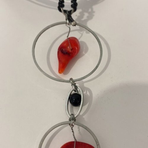 Handmade necklace with coral elements like new