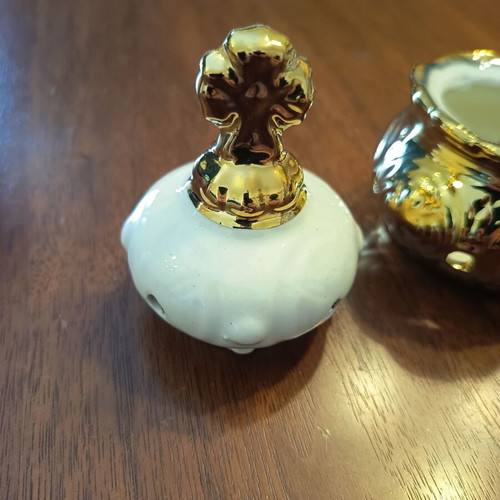 Ceramic incense burner small with lid and handle new