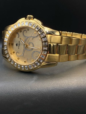 Vogue women's watch like new, gold with crystals