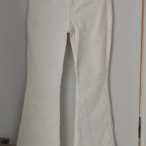 Dr Denim White Flared Jeans used, elastic, sizes L-XL