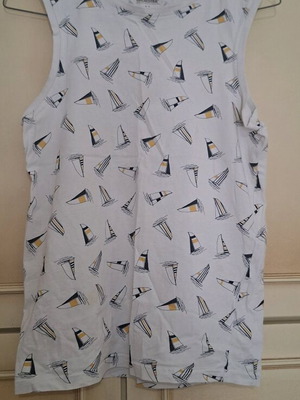 Orchestra sleeveless shirt for 14-year-old boy, like new, white