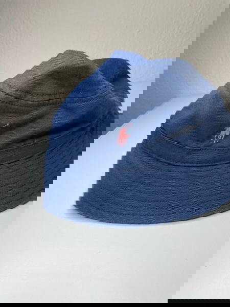 Ralph Lauren Παιδικό Καπέλο Bucket Μπλε Navy με Ροζ Logo (12M–24M) 100% Βαμβάκι
