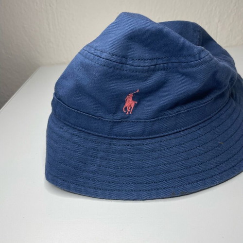 Ralph Lauren Baby Bucket Hat Navy with Pink Logo New