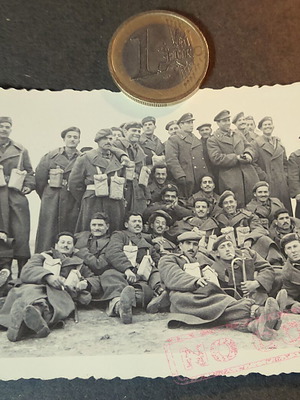 Αυθεντική vintage φωτογραφία Ελληνικού Στρατού με μεγάλη ομάδα στρατιωτών Agfa Brovira