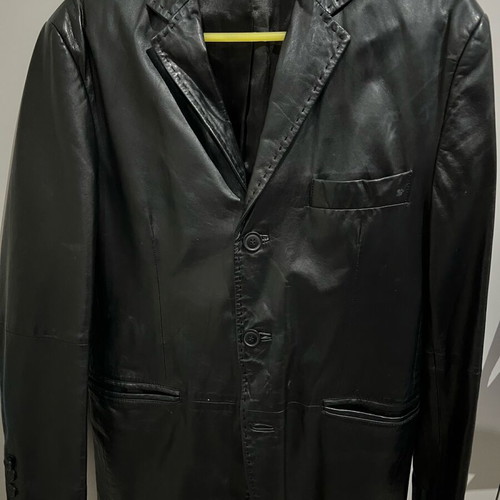 Bitsiani men's leather jacket genuine leather like new, black