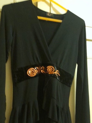 Evening wrap blouse like new, black with sequins peplum style