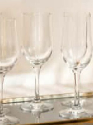 Crystal wine and champagne glasses set, 6 wine and 6 champagne glasses
