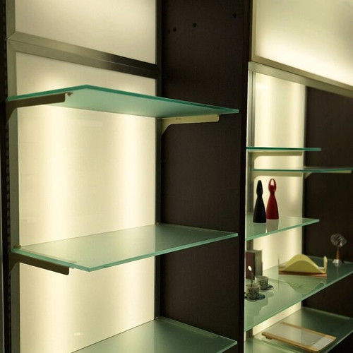 Commercial store shelves like new with illuminated adjustable backs