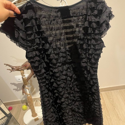 Dress black with pleats used