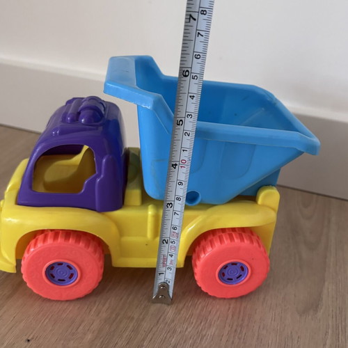 Plastic toy trucks used, pack of 3
