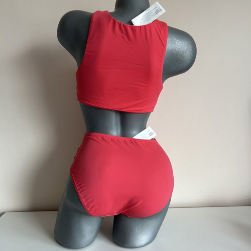 Two-piece swimsuit new, sizes XS/S, red and orange