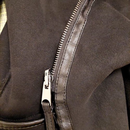 Zara reversible mouton coat new black