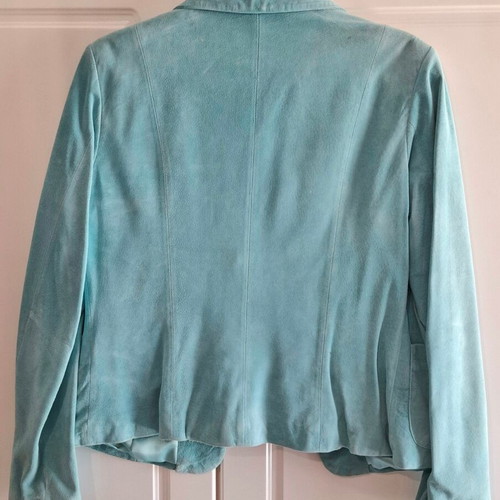 Vintage Genuine Leather Jacket Paranoia used, turquoise mint, size L