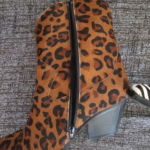 Jeffrey Campbell Defence-F Cowboy Boots like new, zebra and leopard print, size 38