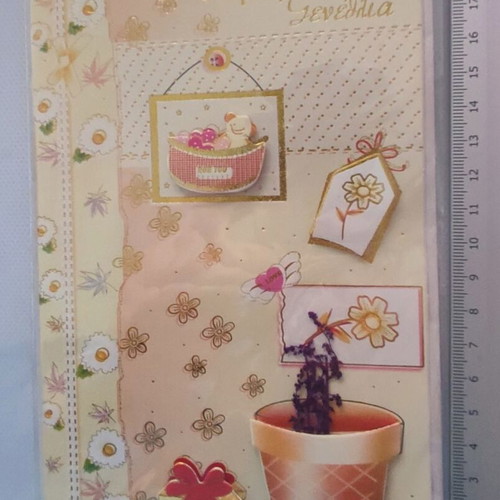 3D Handmade Happy Birthday cards with dried elements, set of 3