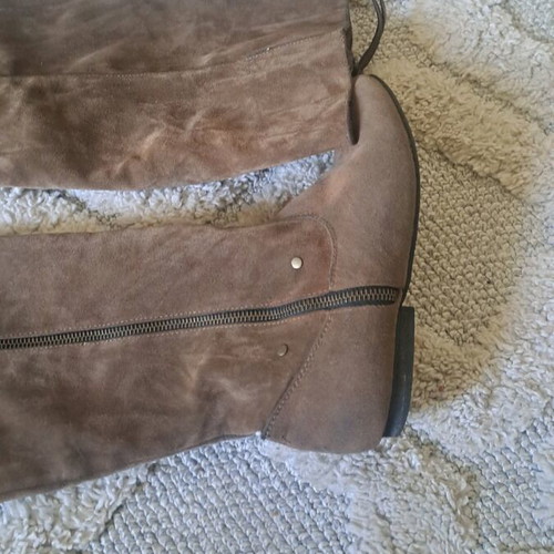 Leather boots used brown size 37 knee-high