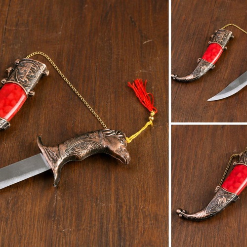 Collectible decorative knife with eagle design and case, like new