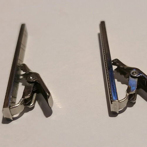 Metallic silver tie clips new