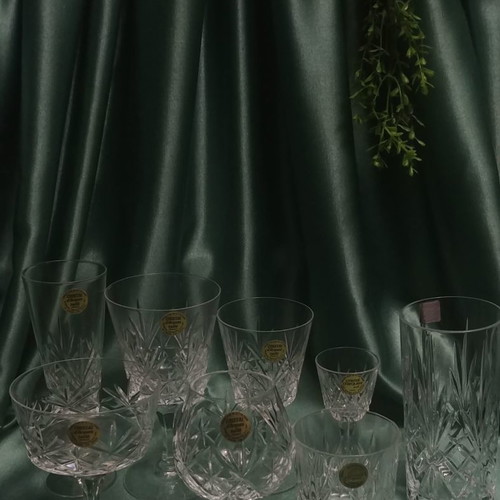 Cristal D'arques Chantilly Taille Beaugency glasses new, 84-piece collection