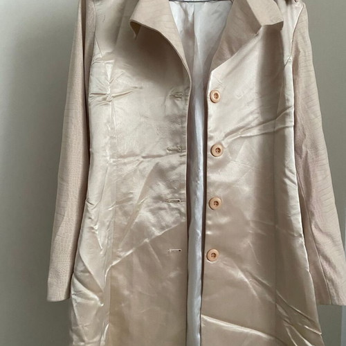 Vintage Satin Jacket Emanuel Navaro Medium Champagne Beige like new