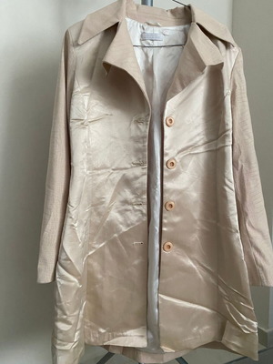 Vintage Satin Jacket Emanuel Navaro Medium Champagne Beige like new