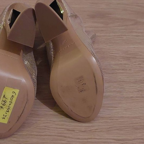 Peep Toe Shoes New Gold Ovye By Tassos Mitropoulos Size 37